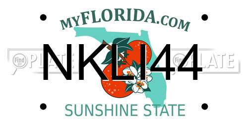 NKLI44 Florida License Plate