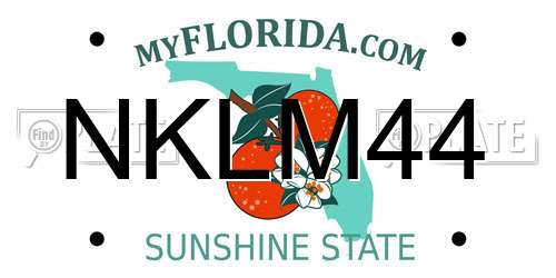 NKLM44 Florida License Plate