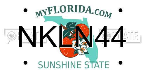 NKLN44 Florida License Plate