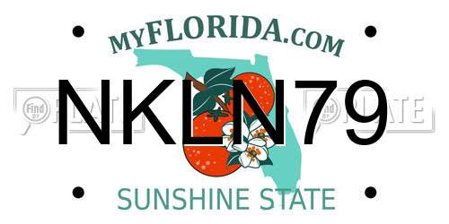 NKLN79 Florida License Plate