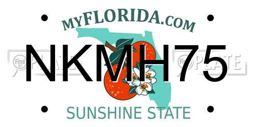 NKMH75 Florida License Plate