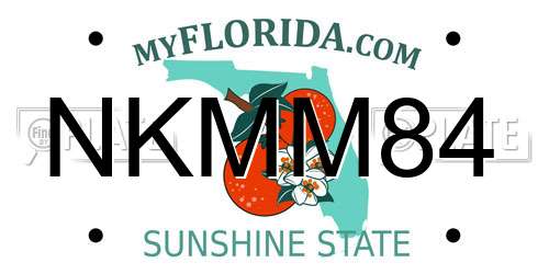 NKMM84 Florida License Plate