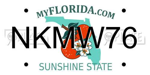 NKMW76 Florida License Plate