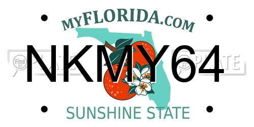 NKMY64 Florida License Plate
