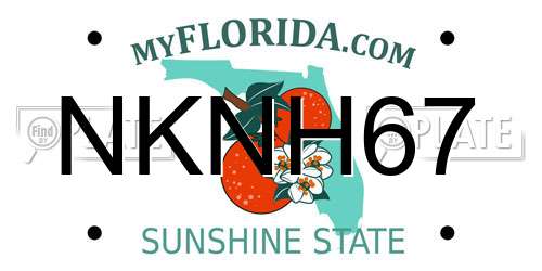 NKNH67 Florida License Plate