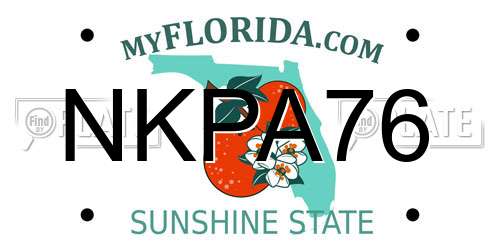 NKPA76 Florida License Plate