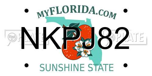 NKPJ82 Florida License Plate