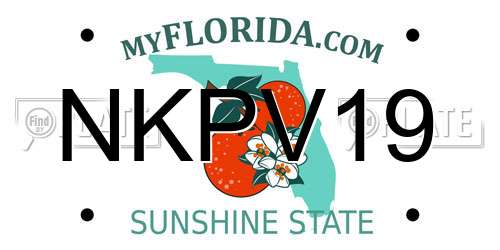 NKPV19 Florida License Plate