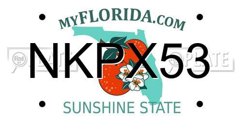 NKPX53 Florida License Plate
