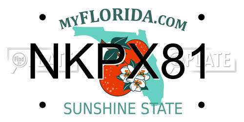 NKPX81 Florida License Plate