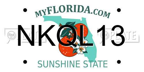 NKQL13 Florida License Plate