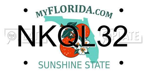 NKQL32 Florida License Plate