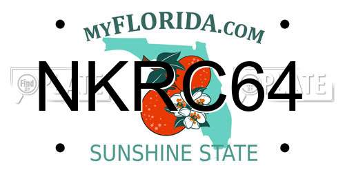 NKRC64 Florida License Plate