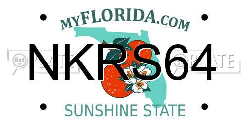 NKRS64 Florida License Plate