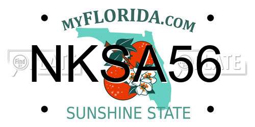 NKSA56 Florida License Plate