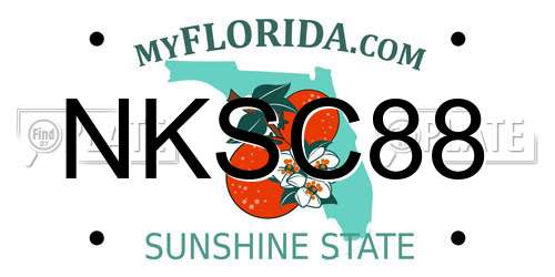 NKSC88 Florida License Plate