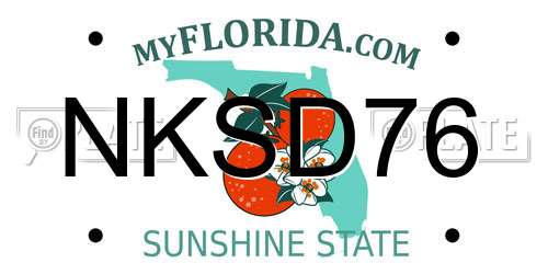NKSD76 Florida License Plate