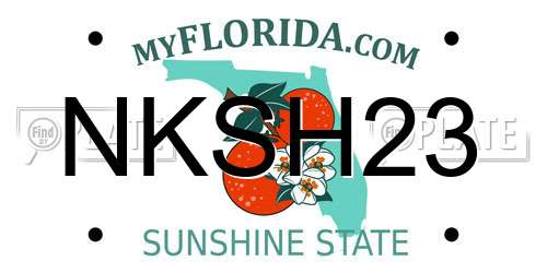 NKSH23 Florida License Plate