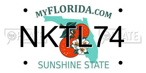 NKTL74 Florida License Plate