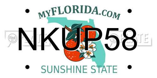 NKUP58 Florida License Plate