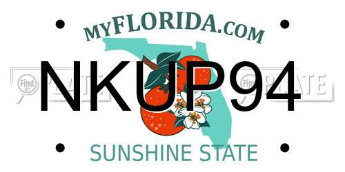 NKUP94 Florida License Plate