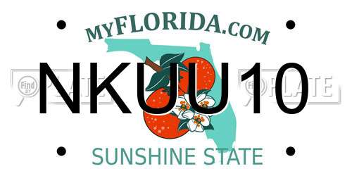 NKUU10 Florida License Plate