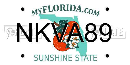 NKVA89 Florida License Plate