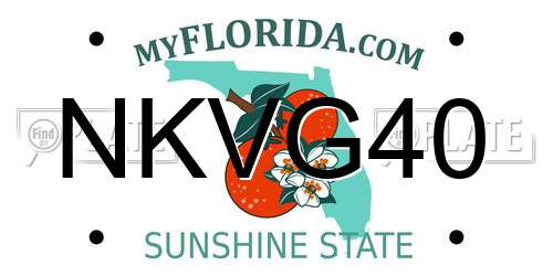 NKVG40 Florida License Plate