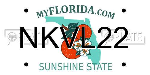 NKVL22 Florida License Plate