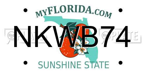 NKWB74 Florida License Plate