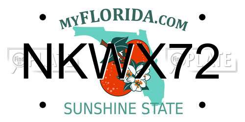 NKWX72 Florida License Plate