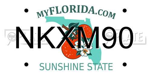 NKXM90 Florida License Plate