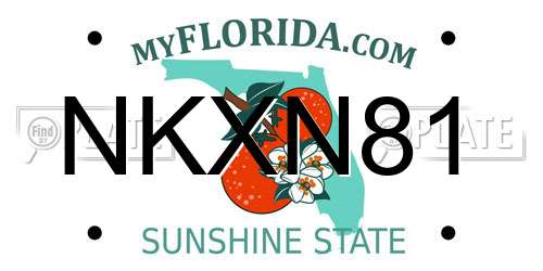 NKXN81 Florida License Plate