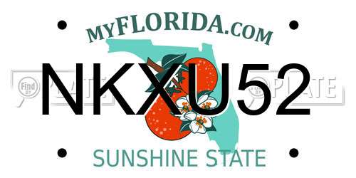 NKXU52 Florida License Plate