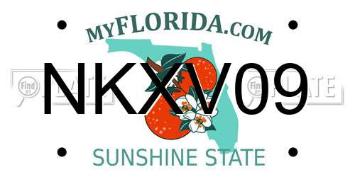 NKXV09 Florida License Plate