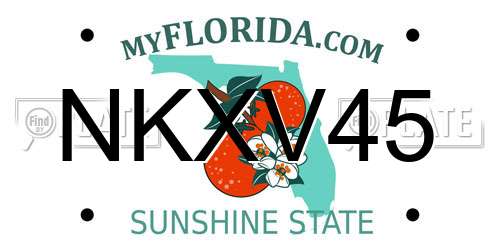 NKXV45 Florida License Plate