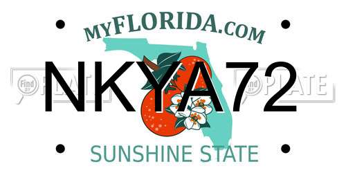 NKYA72 Florida License Plate