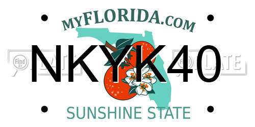 NKYK40 Florida License Plate