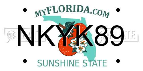 NKYK89 Florida License Plate