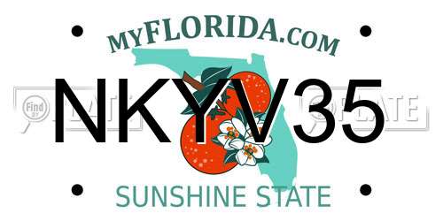 NKYV35 Florida License Plate