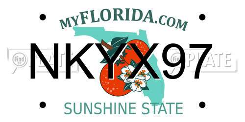 NKYX97 Florida License Plate