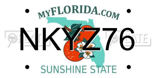 NKYZ76 Florida License Plate