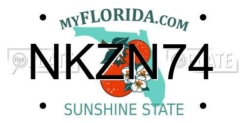 NKZN74 Florida License Plate