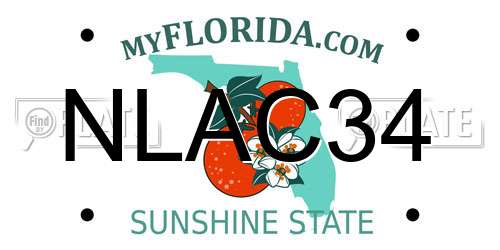 NLAC34 Florida License Plate