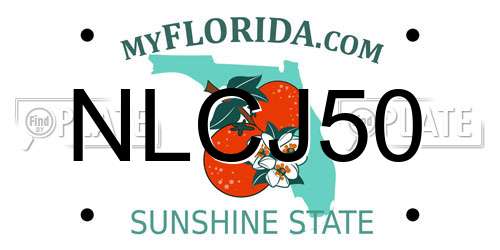 NLCJ50 Florida License Plate