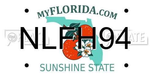 NLFH94 Florida License Plate
