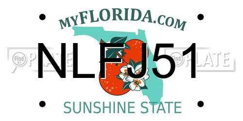 NLFJ51 Florida License Plate