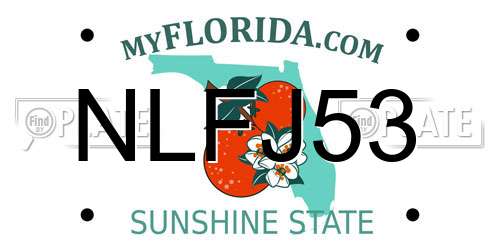 NLFJ53 Florida License Plate