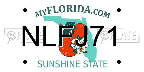 NLFJ71 Florida License Plate