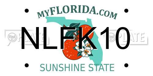 NLFK10 Florida License Plate
